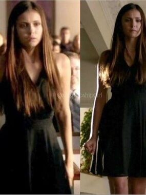 ASO Elena Gilbert Theory Black Lace Mini Dress